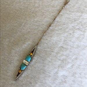 Long delicate turquoise stone necklace